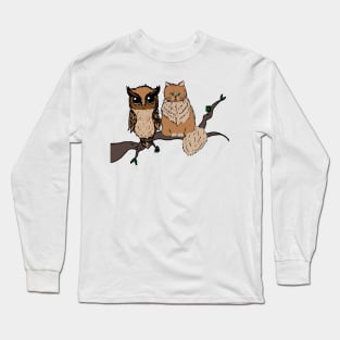 Owl and cat Long Sleeve T-Shirt